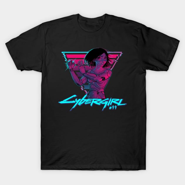 Cybergirl #99 classic Anime Manga SciFi Cyberpunk Retro Science Fiction T-Shirt by kgullholmen